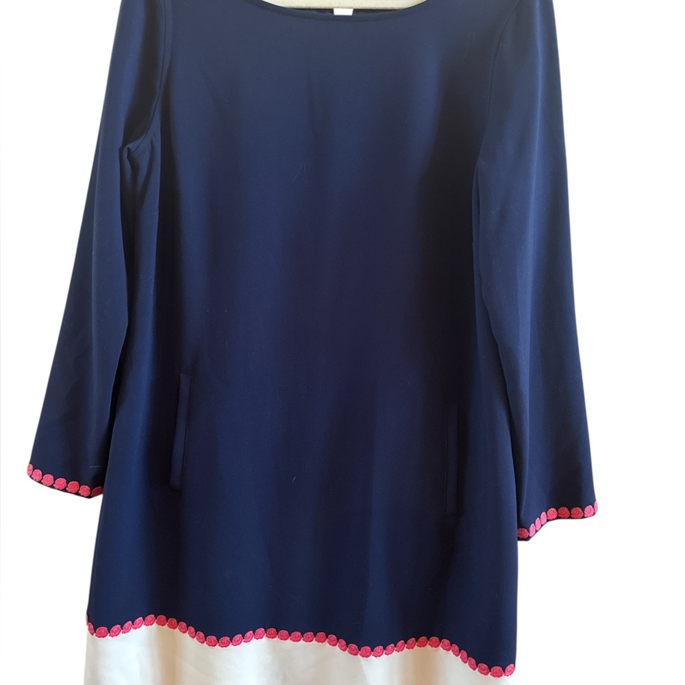 Vineyard Vines Women’s Nautical Sheath Dress Small Navy Blue White Pink Contrast
